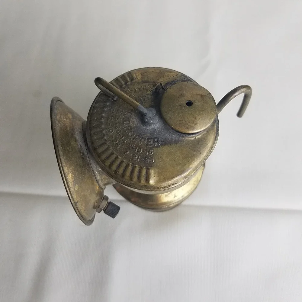 Antique Brass Miner s Lamp Oil Lantern Vintage‎ Industrial Shanklin mfg